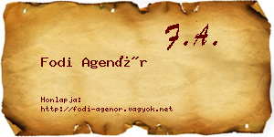 Fodi Agenór névjegykártya